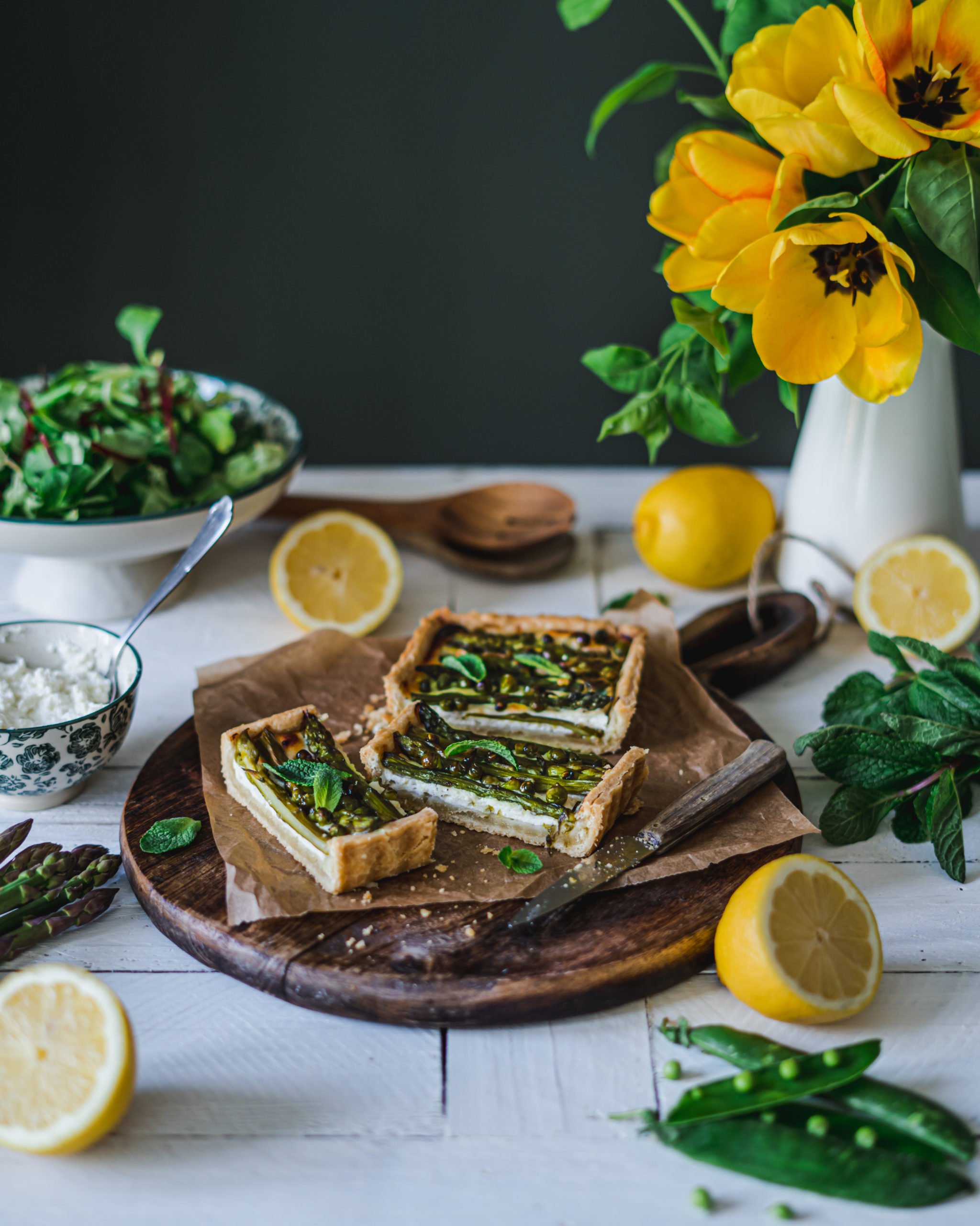 Tarte printanière asperges et petits pois Studio Lizet