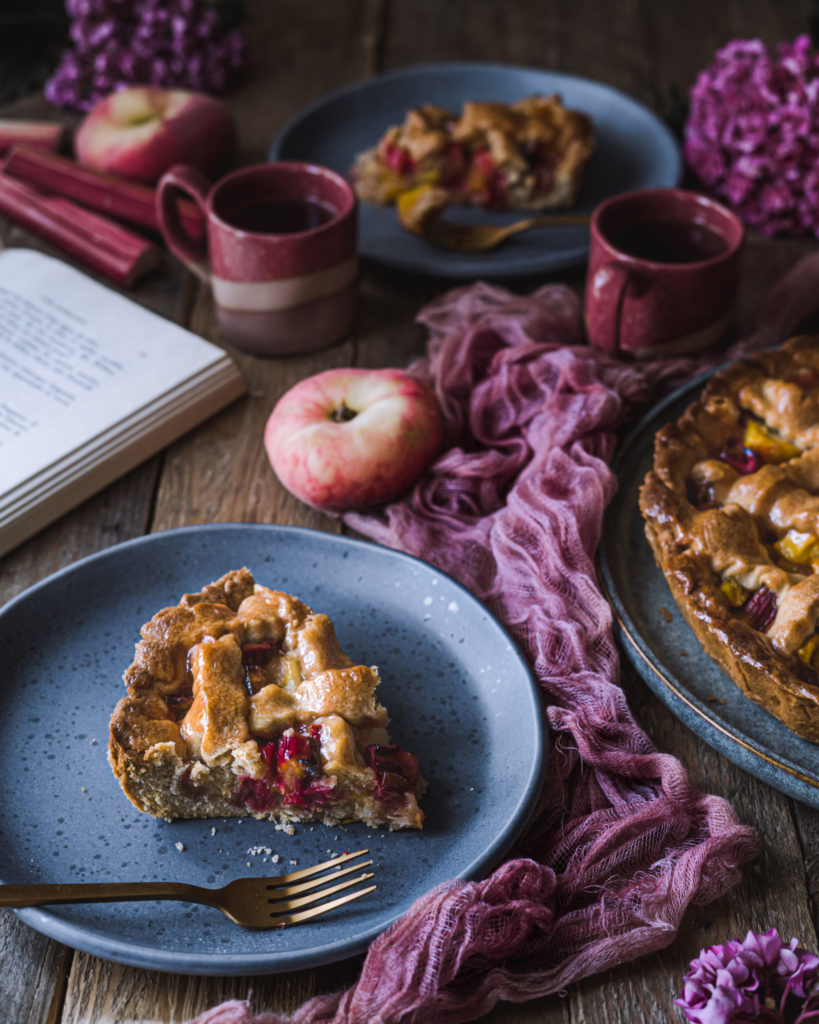 recette tarte pêche rhubarbe